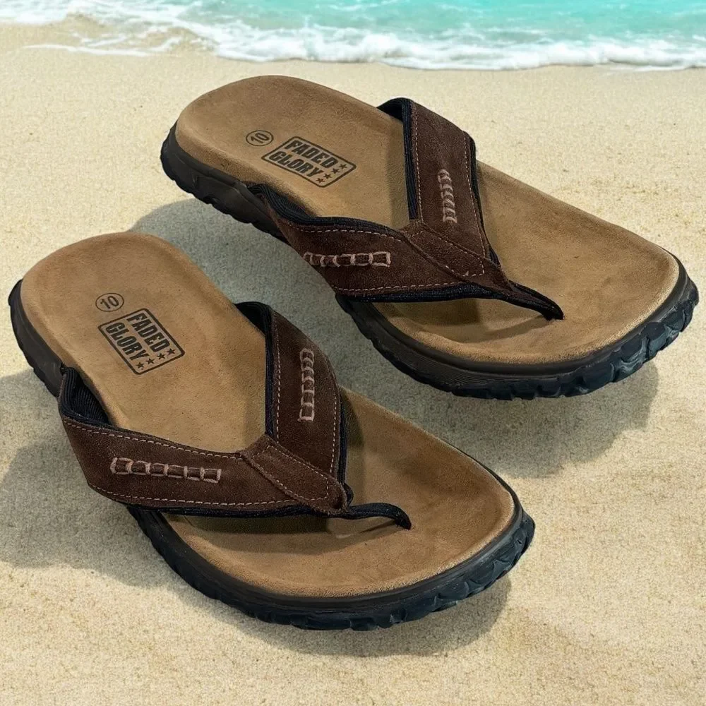 Faded Glory Flip Flops 'Ziegler VI' Mens Size 10